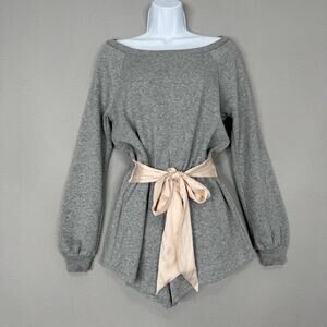 Victoria's Secret Romper Womens Small Gray Belted Cozy Lounge Pajama Coquette